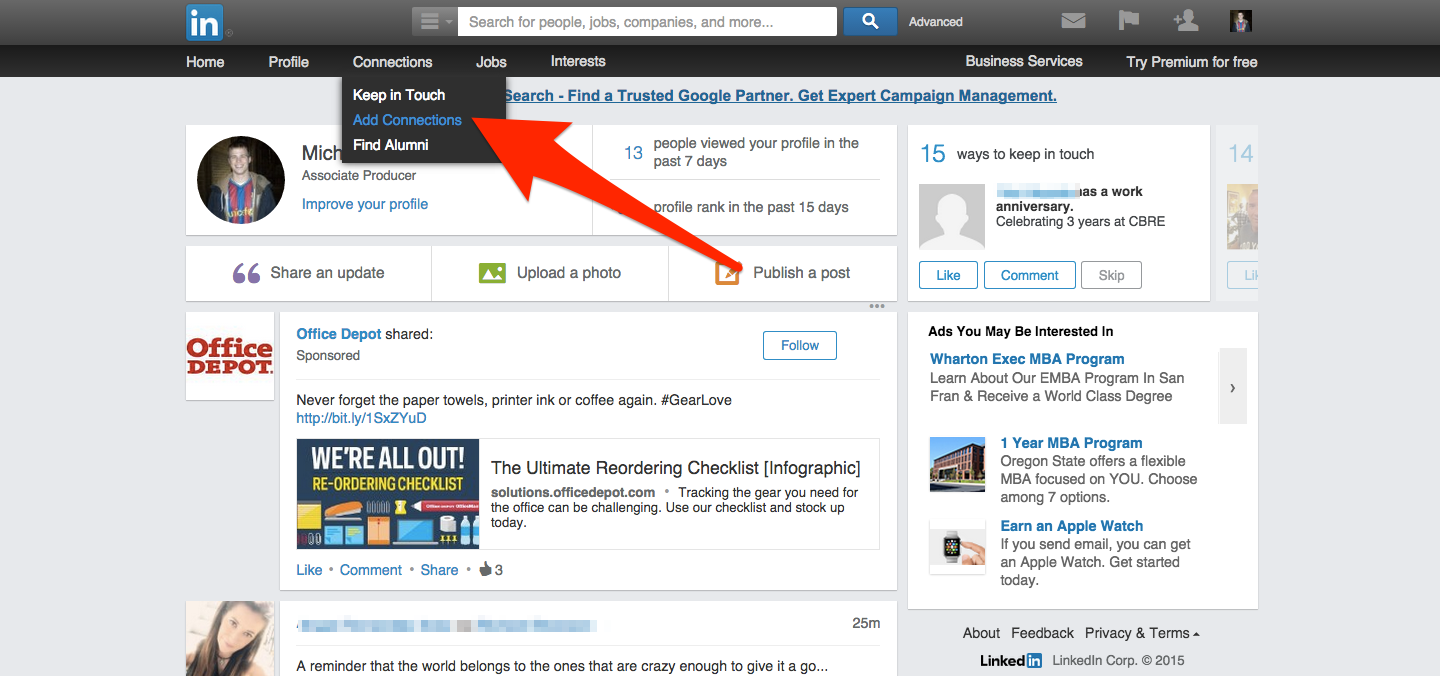 getting a career in the film industry through linkedin